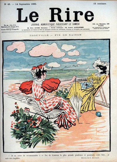 Trouville sæsonafslutning - tegning af Pierre Georges Jeanniot (1848-1934) til "" Le Lire"" af 14. september af Pierre Georges Jeanniot