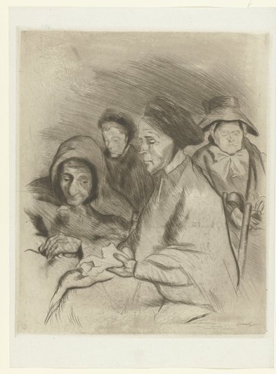 Vier oude vrouwen Portrætter af gamle kvinder The Trial (serietitel) af Pierre Georges Jeanniot