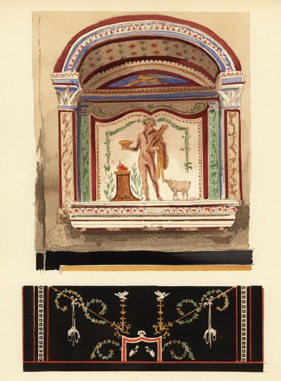 Lararium niche maleri dedikeret til Hercules i et anneks (Casa del Cenacolo, V af Pierre Gusman