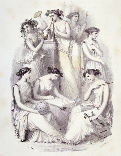 Geniuses of Olympus - i "" The Mythological Women"", tegninger af G. Staal, af Mery og Cte Foelix, Ed. G. de Gouet af Pierre Gustave Eugene Staal