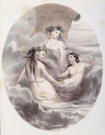 Les Ondines - i "Les Femmes mythologiques", tegninger af G. Staal, af Mery og Cte Foelix, red. G. de Gouet af Pierre Gustave Eugene Staal