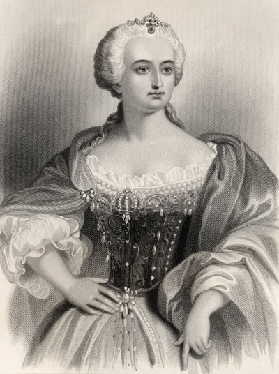 Maria Theresia (1717-80) ærkehertuginde af Østrig og dronning af Ungarn og Bøhmen, illustration fra "World Noted Women" af Mary Cowden Clarke, 1858 af Pierre Gustave Eugene Staal