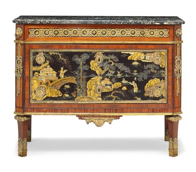 Louis XVI kommode (marmor, ormolu-monteret frugttræ og lak) (se også 3479845) af Pierre Harry Mewesen