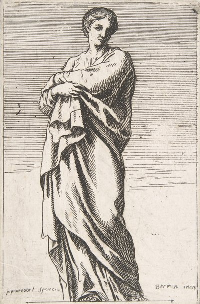 Stående kvindefigur, ca. 1739-40., ca. 1739-40. af Pierre Ignace Parrocel
