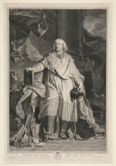 Portræt af Jacques Benigne Bossuet af Pierre Imbert Drevet