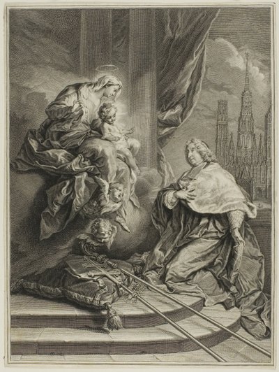 Portræt af Louis de la Vergne de Tressan, greve af Lyon, ærkebiskop af Rouen af Pierre Imbert Drevet