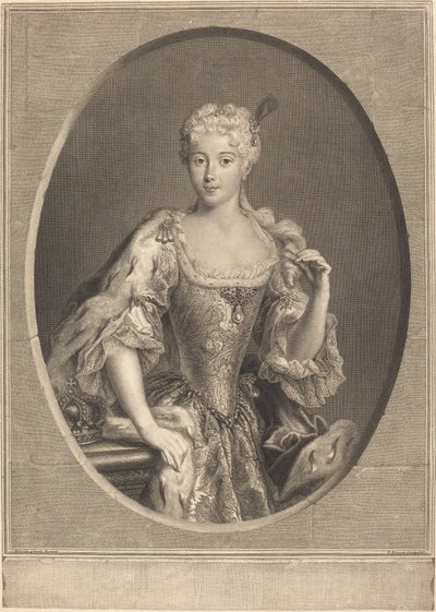 Maria Klementyna Sobieska af Pierre Imbert Drevet, after Antonio David