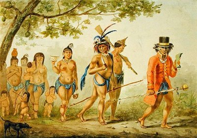 En stammemarch, ca. 1839 (akvarel på papir) af Pierre J. Benoit