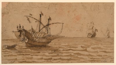 Skibe til søs af Pierre Jacques Volaire