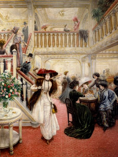 God tid: “Den store cafe”. Maleri signeret P. Poitevin (sandsynligvis Pierre-Jean Poitevin af Pierre Jean Poitevin