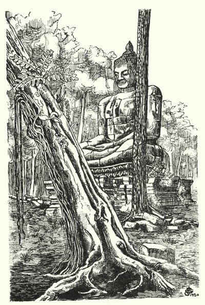 Tep Pranams Buddha (gravering) af Pierre Jeannerat de Beerski