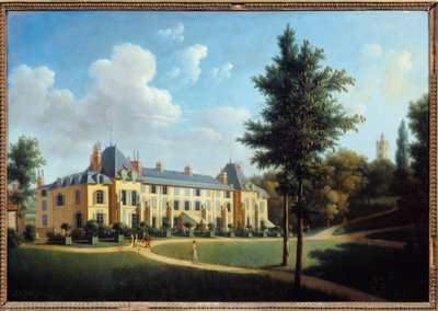First Empire: "" Udsigt over slottet Malmaison, facade på parken"" Maleri af Pierre Joseph Petro (aktiv mellem 1795 og 1819) 1805 Søn. 0,38x0,55 m Malmaison, musee du chateau af Pierre Joseph Petit