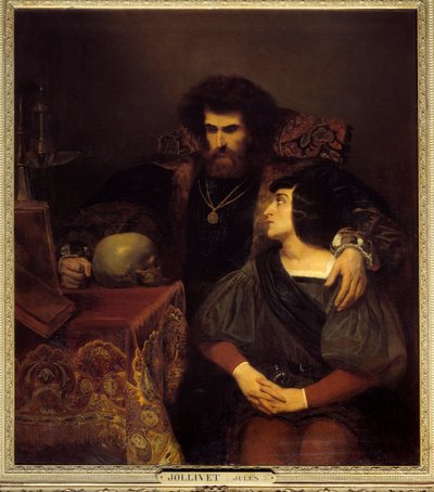 Lara Scene fra Lord Byrons "Lara"-sang I. Painting (Vanite) af Pierre Jules Jollivet (1794-1871) 1800-tallet søn. 1,3x1,1 m af Pierre Jules Jollivet