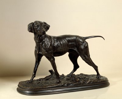 Braque, jagthund Bronzeskulptur af Pierre Jules Mene (1810-1879) 1843 Privat samling af Pierre Jules Mene