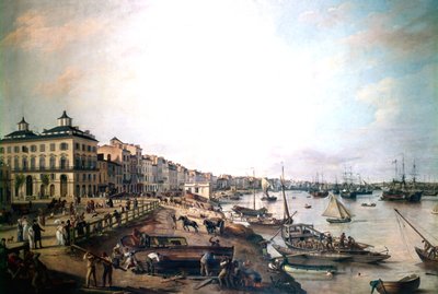 Havnen i Bordeaux, Frankrig, 1804 af Pierre Lacour the Elder