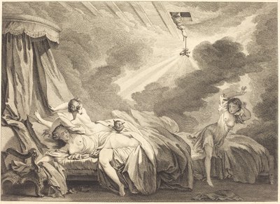 Fyrværkeriet af Pierre Laurent Auvray after Jean Honoré Fragonard