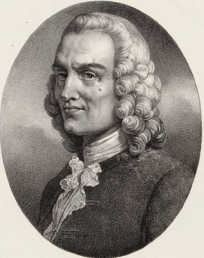 Portræt af komponisten Jean-Philippe Rameau 1683-1764. af Pierre Louis Henri Grevedon