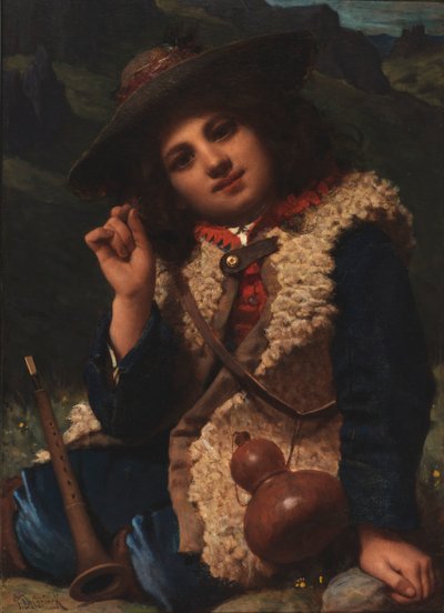Italiensk dreng i fåreskindsjakke, ca. 1855. af Pierre Louis Joseph de Coninck