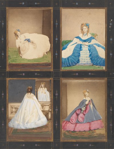 [Variationer på Elvira- og Ritrosetta-kjoler], 1861-67. af Pierre Louis Pierson