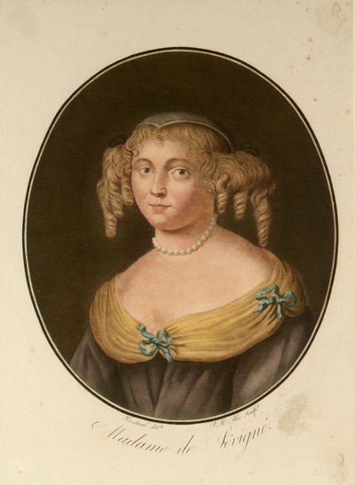 Portræt af Marie de Rabutin-Chantal, Marquise de Sévigné 1626-1696, 1797. af Pierre Michel Alix