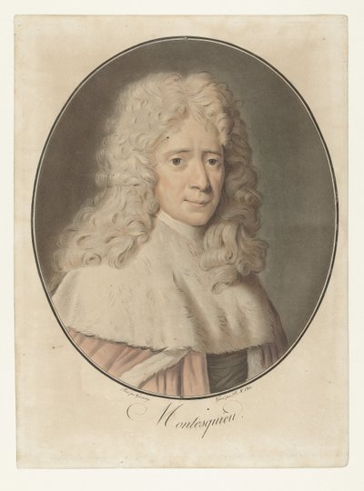 Portræt af Charles de Montesquieu Montesquieu (titel på objekt) Collection of Great Men (serietitel) af Pierre Michel Alix
