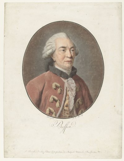 Portret af Georges Louis Leclerc graaf van Buffon Buffon (titel på objekt) Collection of Great Men (serietitel) af Pierre Michel Alix