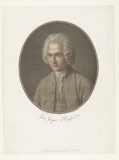 Portræt af Jean-Jacques Rousseau Jean-Jacques Rousseau (titel på objekt) Collection of Great Men (serietitel) af Pierre Michel Alix
