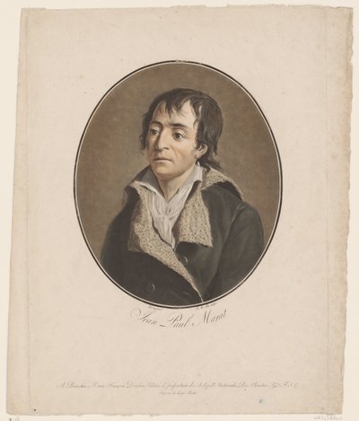 Portræt af Jean Paul Marat Jean Paul Marat (titel på objekt) Collection of Great Men (serietitel) af Pierre Michel Alix