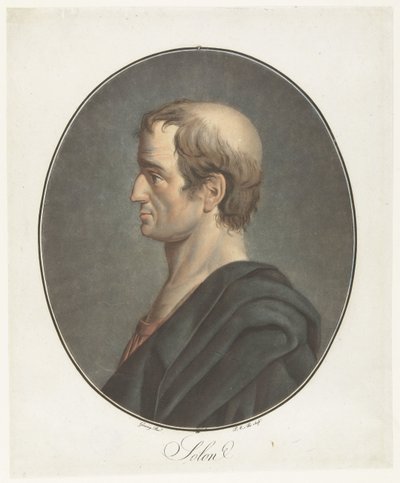 Portret van Solon Solon (titel på objekt) Collection of Great Men (serietitel) af Pierre Michel Alix