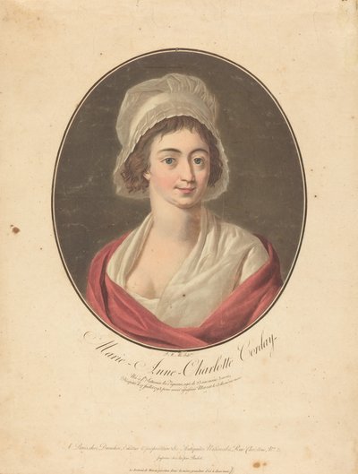 Charlotte Corday af Pierre Michel Alix after Jean François Garnerey