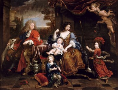 Louis af Frankrig, Grand Dauphin 1661-1711, med sin familie af Pierre Mignard