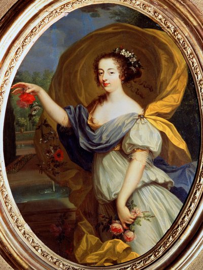 Portræt af hertuginde de la Valliere som Flora, 1600-tallet. af Pierre Mignard
