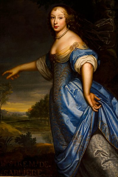 Portræt af Madame de la Sabliere. Olie på lærred af Pierre Mignard