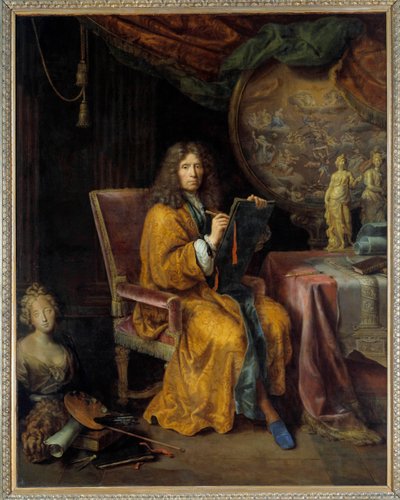 Selvportrætmaleri af Pierre Mignard (1612-1695) 1600-tallet. Søn 2,35x1,88 m. - Selvportræt af Pierre Mignard (1612-1695) 1600-tallet. 2,35 x 1,88 m. Louvre-museet, Paris af Pierre Mignard