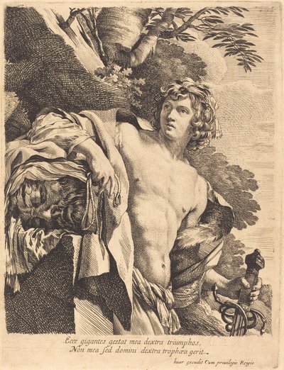 David med Goliats hoved af Pierre Mignard I after Simon Vouet