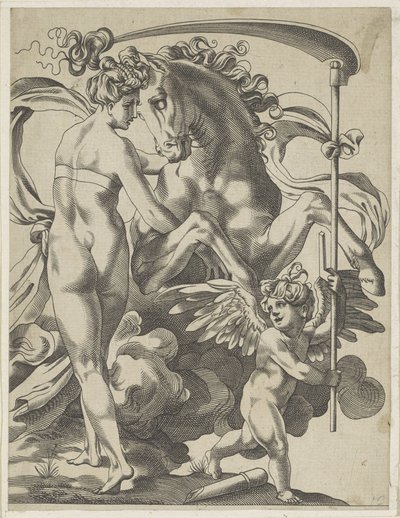 Saturn og nymfen Philyra af Pierre Milan
