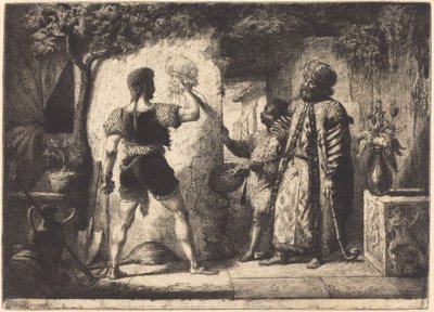 Kunstner tegner en mand i tyrkisk kjole af Pierre Nolasque Bergeret