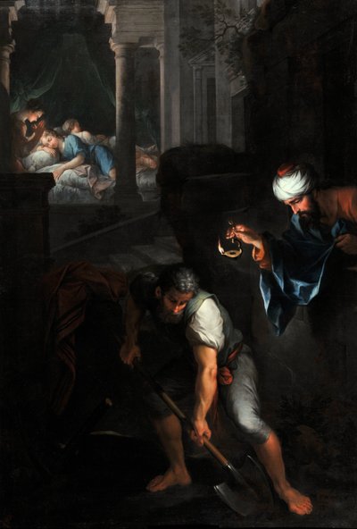 Raguel graver sin pit (olie på lærred) af Pierre Parrocel