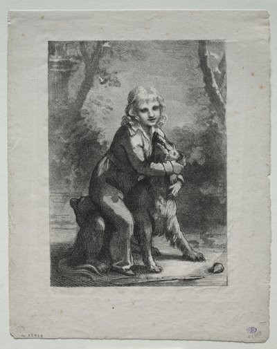 Dreng med hund af Pierre Paul Prud