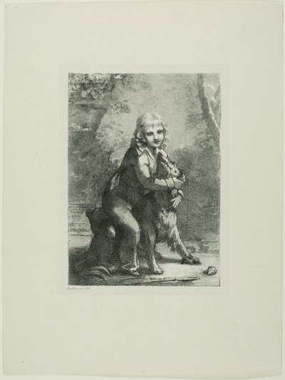 Dreng med hund af Pierre Paul Prud