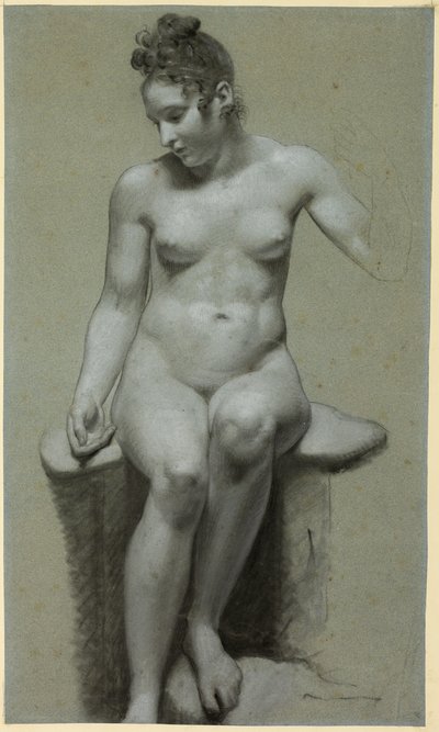 Siddende nøgen kvinde af Pierre Paul Prud