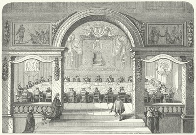 Møde for Academie Francaise des Sciences i Louvre af Pierre Paul Sevin