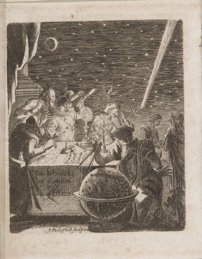 Observation af himlen i Galileos tidsalder fra: Kometernes betydning, 1681 af Pierre Petit