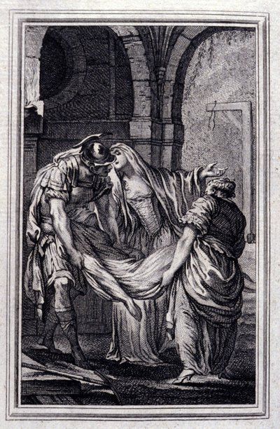 Matronen fra Efesos - i "" Fortællinger og noveller på vers"" af Jean La Fontaine. 1776. Illustration af P.P. Choffard. af Pierre Philippe Choffard