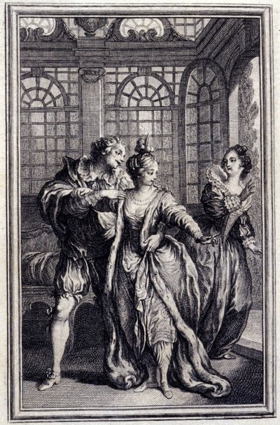 La fiancee du roi de Garbe - i "Tales et nouvelles en vers" af Jean La Fontaine. 1776. Illustration af P.P. Choffard. af Pierre Philippe Choffard