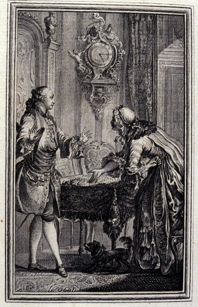 Le Gascon straffet - i "Tales et nouvelles en vers" af Jean La Fontaine. 1776. Illustration af P.P. Choffard. af Pierre Philippe Choffard