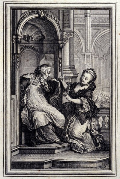 Den bekendende ægtemand - i "Fortællinger og noveller på vers" af Jean La Fontaine. 1776. Illustration af P.P. Choffard. af Pierre Philippe Choffard