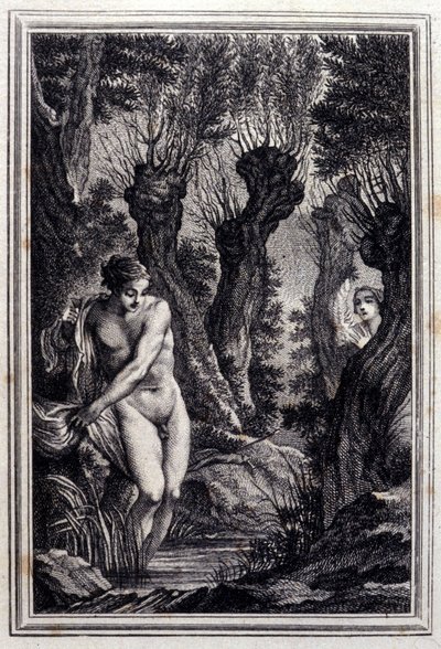 Samvittighedens sag - i "" Fortællinger og noveller på vers"" af Jean La Fontaine. 1776. Illustration af P.P. Choffard. af Pierre Philippe Choffard