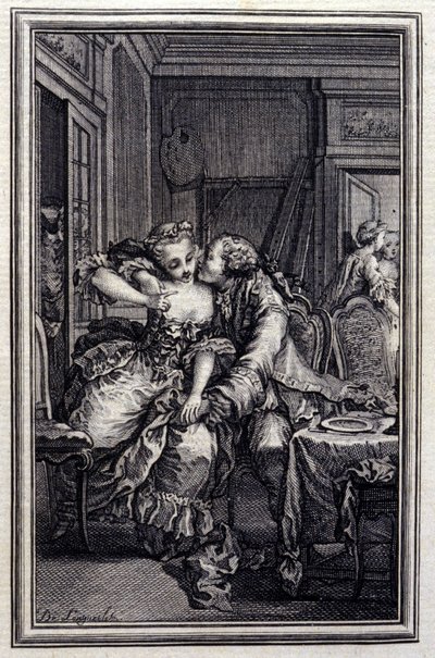 Les Remis - i "Fortællinger og noveller på vers" af Jean La Fontaine. 1776. Illustration af P.P. Choffard. af Pierre Philippe Choffard