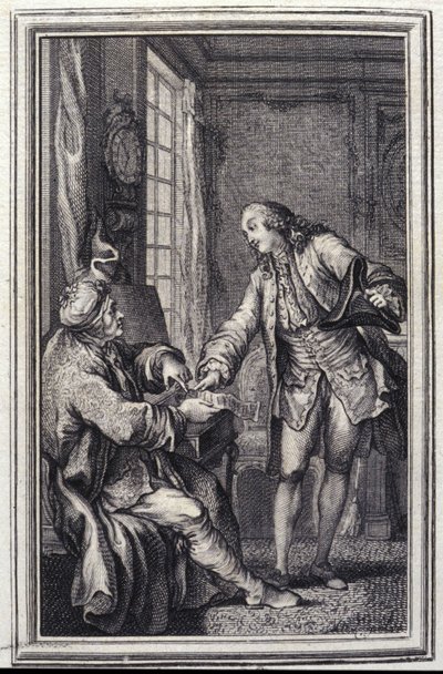Les confeux indiscrets - i "Tales et nouvelles en vers" af Jean La Fontaine. 1776. Illustration af P.P. Choffard. af Pierre Philippe Choffard
